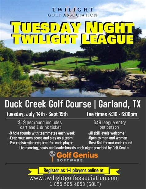 Jul 14 | Tuesday Twilight League at Duck Creek Golf Course | Dallas, TX ...