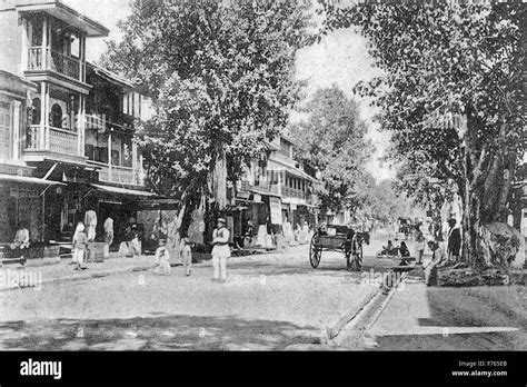 Old vintage photo of main street, pune, maharashtra, india, asia - aad ...