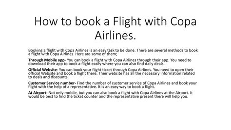 PPT - Copa Airline Flights PowerPoint Presentation, free download - ID ...