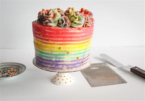 Cake Details: Rustic Rainbow Striped Cake - Sprinkles + Scribbles