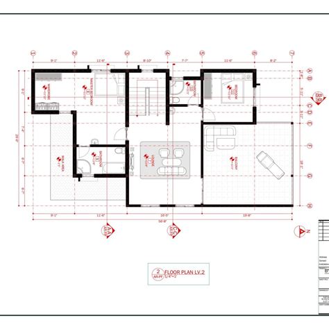 Residential Modern House Architecture Plan with floor plan, section ...