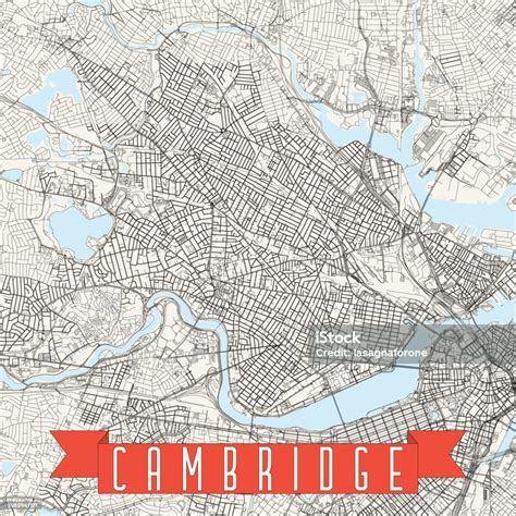 Cambridge Massachusetts Usa Vector Map Stock Illustration - Download ...