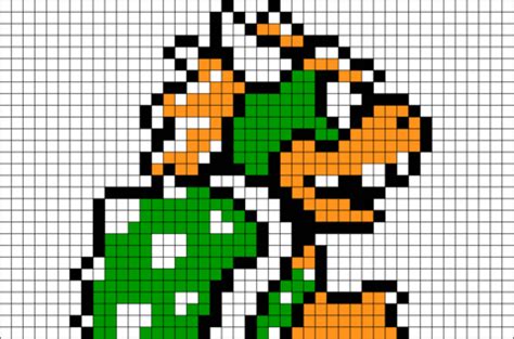 Bowser Pixel Art | Grille pixel art, Pixel art minecraft, Pixel art