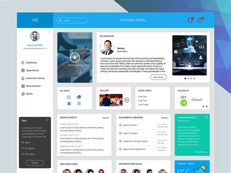 Intranet Portal Design by Vignesh Karthick on Dribbble