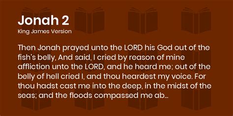 Jonah 2 KJV - Then Jonah prayed unto the LORD his God out of the fish's ...