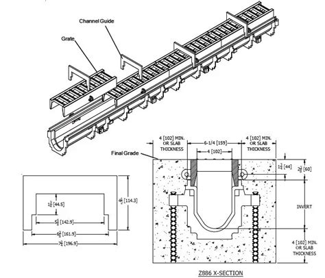 ZURN Z886 Linear Trench Drain System Installation Guide