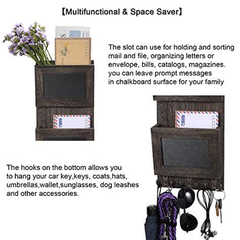 KaqiNova Chalkboard Mail Organizer Wall Mounted, 2-Solt Mail Sorter and ...