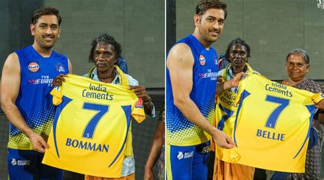 MS Dhoni gifts CSK number 7 jersey to Elephant Whisperers Bomman and ...