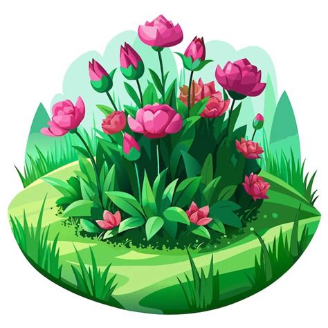 Lush Pink Peony Flower Bush | Premium AI-generated vector