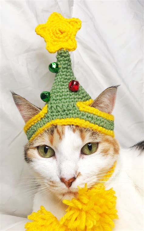 Christmas Tree Cat Hat Holiday Hat for Cats Festive Cat Hat - Etsy