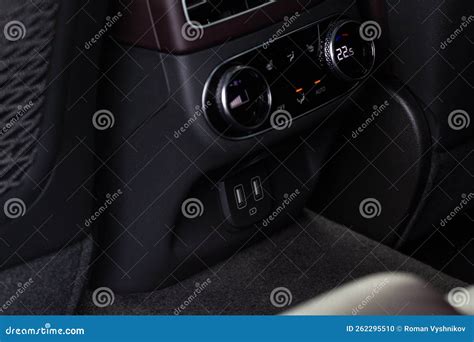 Opened Car USB Port in the Car for Connecting Device. Stock Photo ...