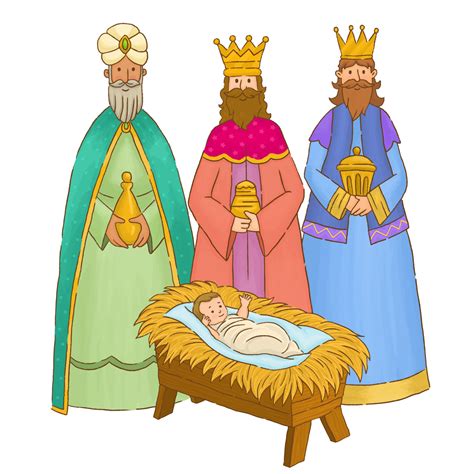 Three Wise Men Kings with gifts for Baby Jesus in Nativity 4372290 ...