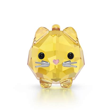 Swarovski Crystal Chubby Cats Yellow Cat Figurine | REEDS Jewelers