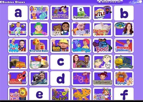 Cbeebies Old Shows List