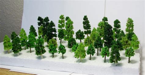 48 Piece Set of N Scale Mixed Color Trees 12 Pieces in 4 Sizes 2 3/8,1 ...