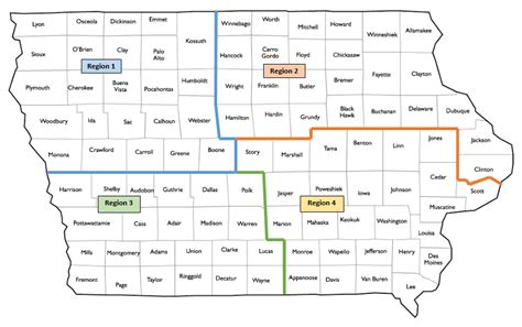 Iowa Regions Map