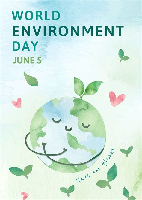 Editable environment poster template vector with world environment day ...