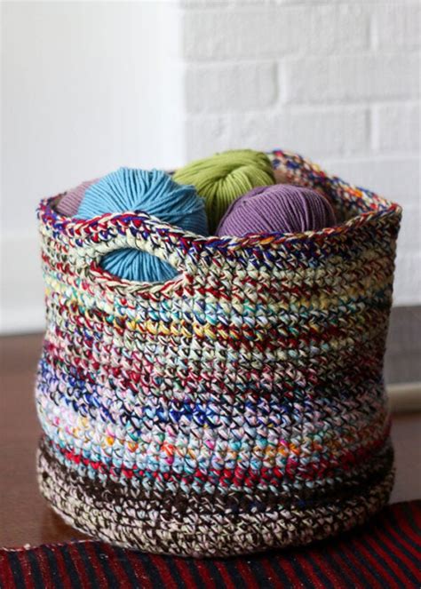 Scrap Yarn Crochet Basket - Scrapbusting Idea! | My Poppet Makes