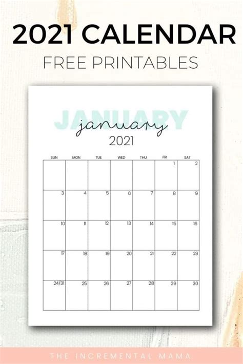 12 Month Free Cute Printable Calendar 2021 | PRINTABLE CALENDAR 2021