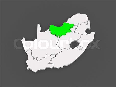 Map of North West (Mafikeng). South Africa. | Stock image | Colourbox