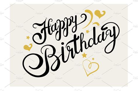 Happy Birthday. Lettering ~ Script Fonts ~ Creative Market