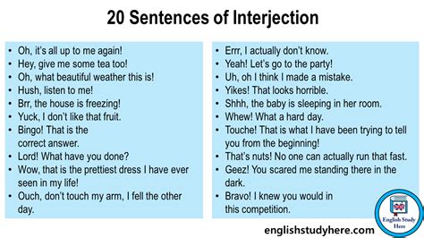 Examples Of Interjections