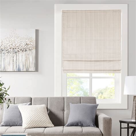 Madison Park Galen Cordless Roman Shades - Fabric Privacy Single Panel ...