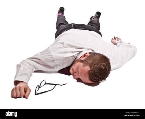 Man lying dead on floor Cut Out Stock Images & Pictures - Alamy