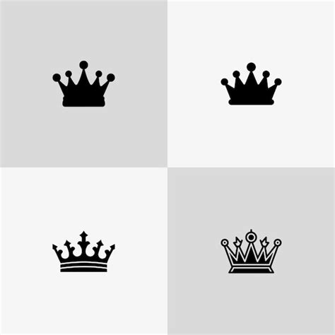 Premium Vector | Black crown silhouette icon set