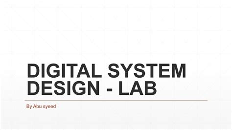 Digital System Designs - Lab projects (1 to 5) - YouTube