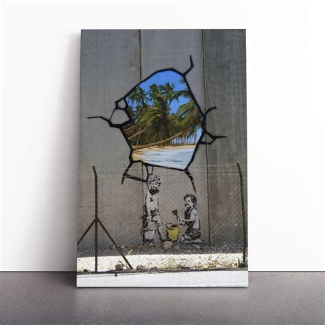 Banksy Gaza Palestine Graffiti Canvas Wall Art Print Framed Picture ...