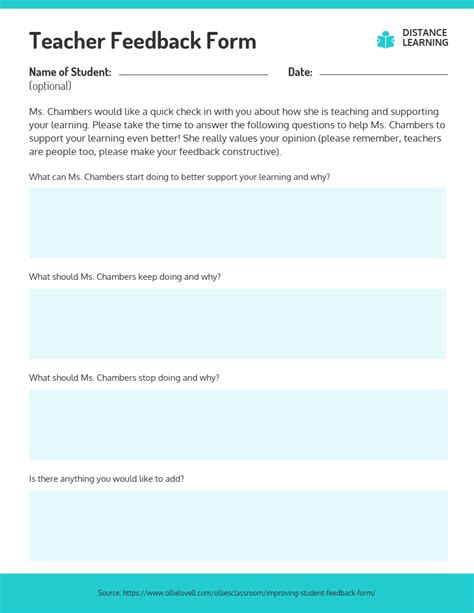 Lesson Plan Feedback Template