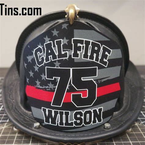 Taylor's Tins Metal Fire helmet fronts shields american flag | Fire ...