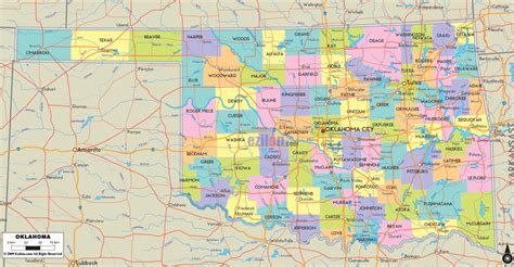 Printable Map Of Oklahoma Counties