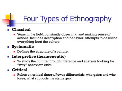 Types Of Ethnographic Research - slideshare