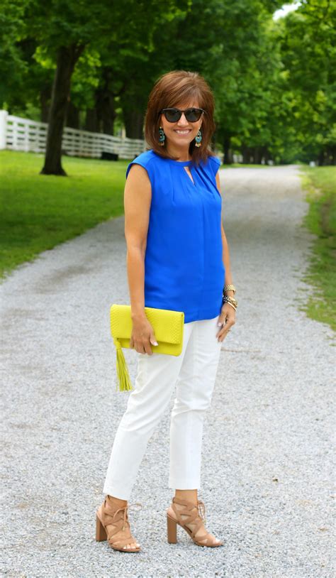 Royal Blue And Yellow Outfit for Spring - Cyndi Spivey