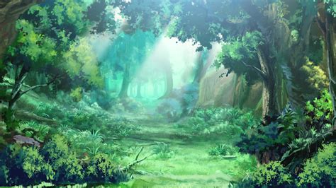 Anime Landscape: Green forest (Anime Background) | Anime background ...