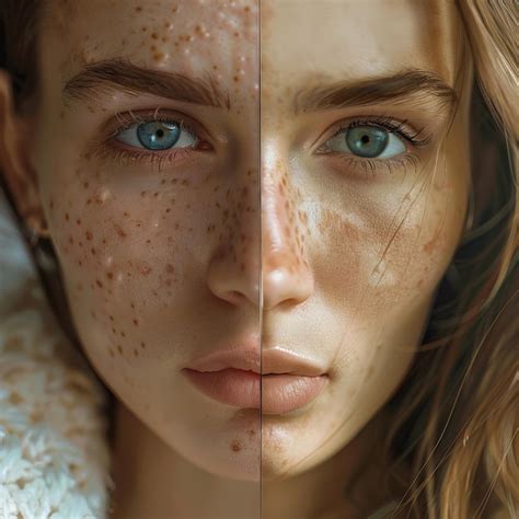 Premium Photo | Acne treatment before and after woman affected and ...