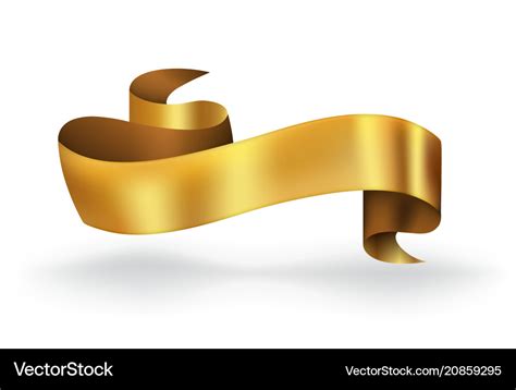 Gold ribbon banner high quality Royalty Free Vector Image