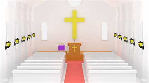 3D Cartoon Church Interior - TurboSquid 1641307