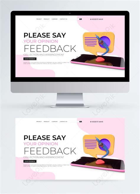 Stereo creative feedback landing page banner poster template image ...