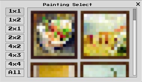 Minecraft Painting Sizes