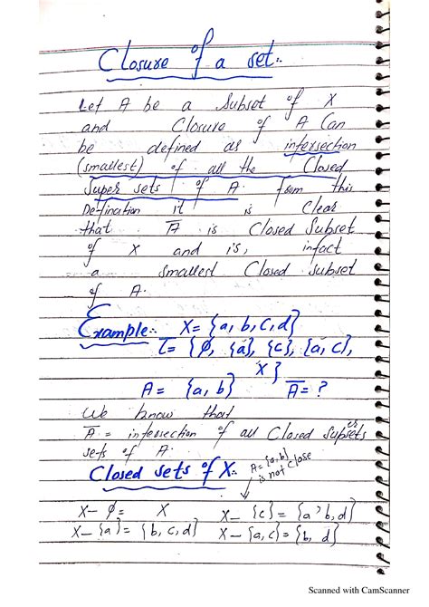 SOLUTION: Closure of the set with examples and important theorem in ...