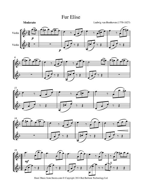 Fur Elise Easy Violin Sheet Music Ebook By Ludwig Van Beethoven Rakuten ...