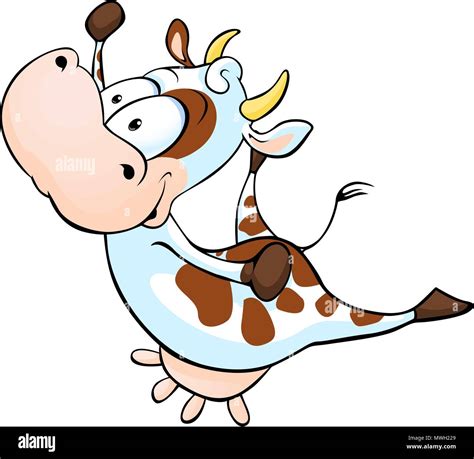 funny cow jumping - vector cartoon illustration Stock Vector Image ...