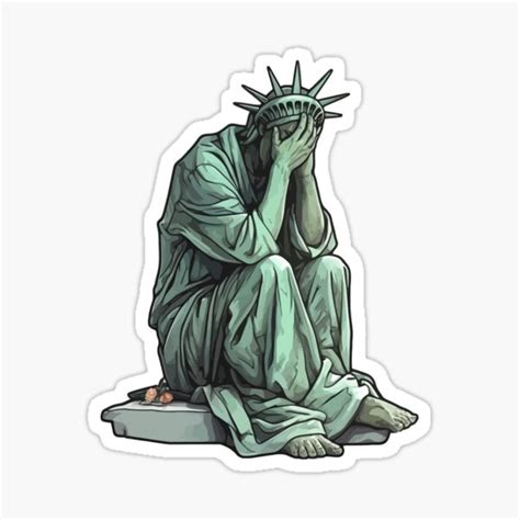 "Statue of liberty crying" Sticker for Sale by CyberYogi | Redbubble