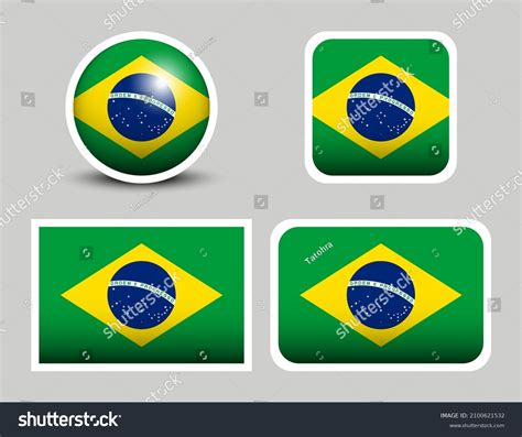 Flags Vector Brazil Vector Illustration Set Stock Vector (Royalty Free ...