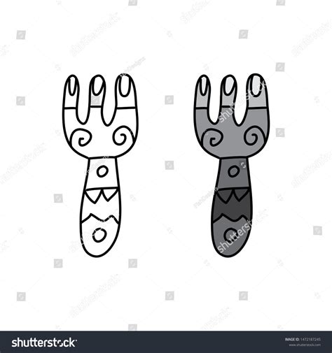 Cartoon Drawing Fork Stock Vector (Royalty Free) 1472187245 | Shutterstock