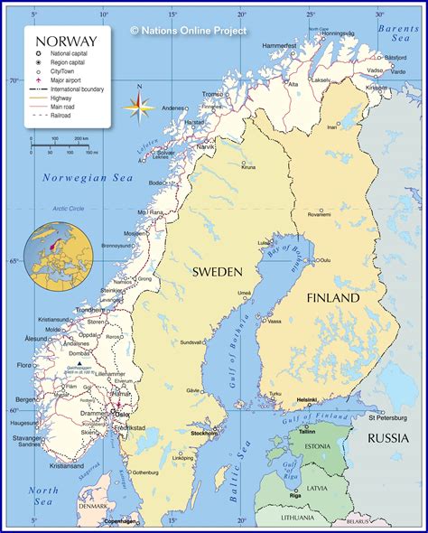 Political Map of Norway - Nations Online Project