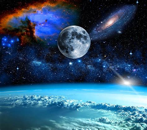 Night Moon, galaxy, moon, night, space, HD wallpaper | Peakpx